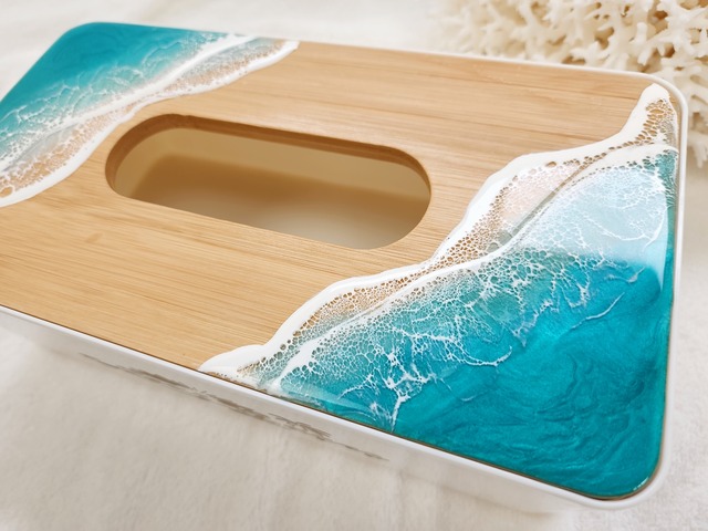 134.オーシャンレジンアート ティッシュBOX