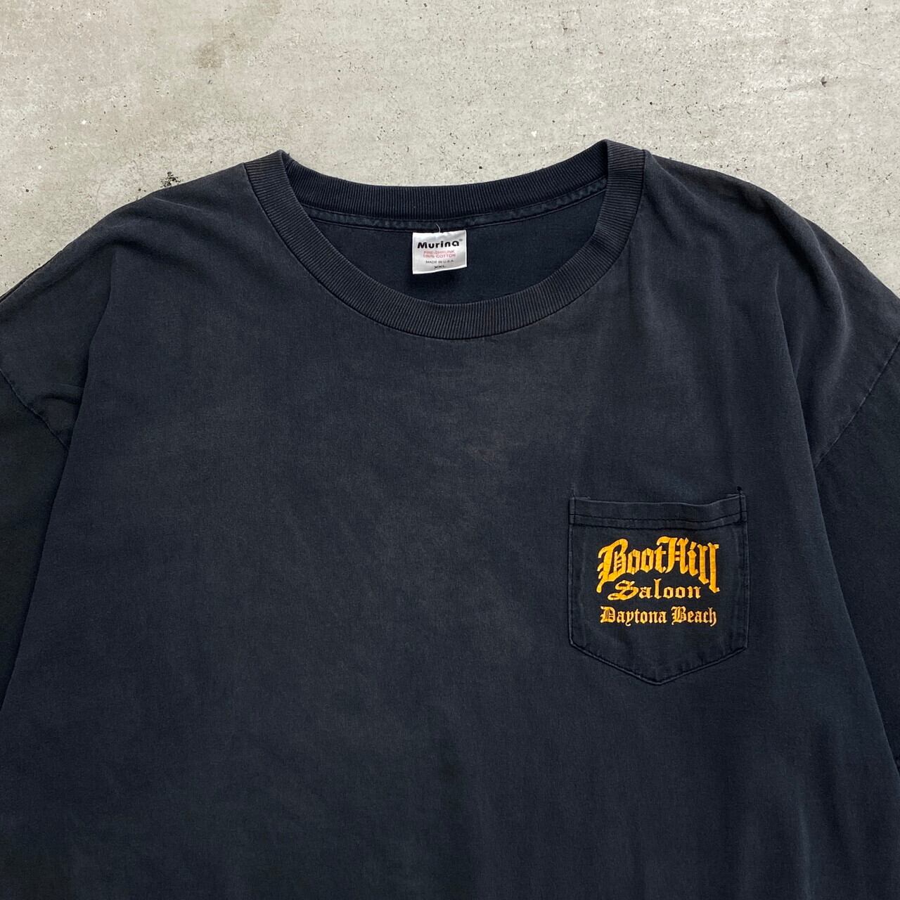 90年代 USA製 BOOT HILL SALOON バー バイク プリントTシャツ ポケT 