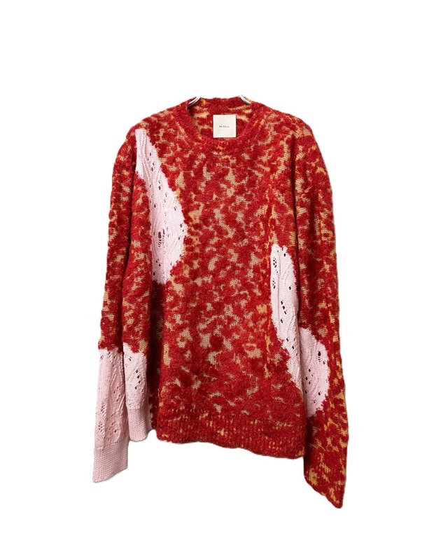 Kota Gushiken / KGSS26-K01  ROUGH & GLOSS COLLAGED JUMPER (PINK)