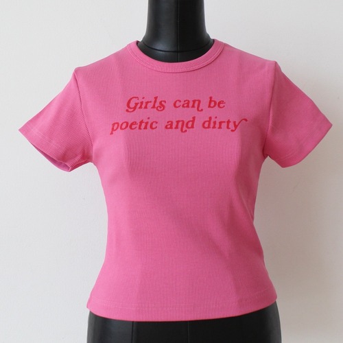DENNY ROSE フューシャリブレッドロゴポイントTシャツITALY：611DD64017 ¥14,00＋tax
