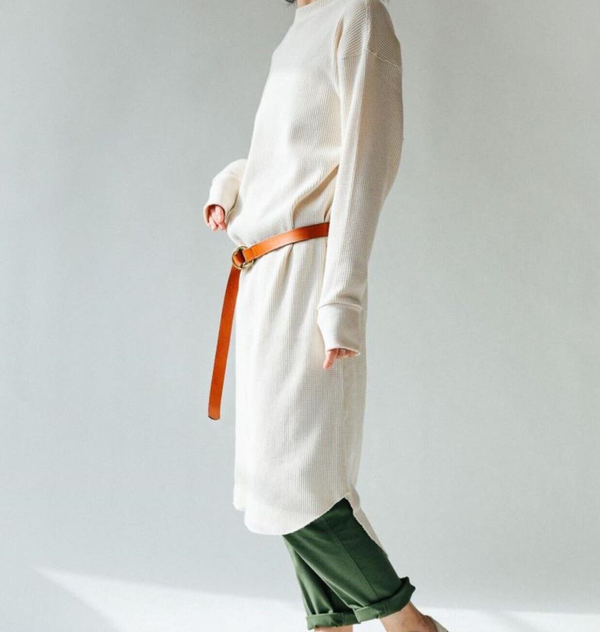 ワッフルラウンドヘムワンピース | Doux robe