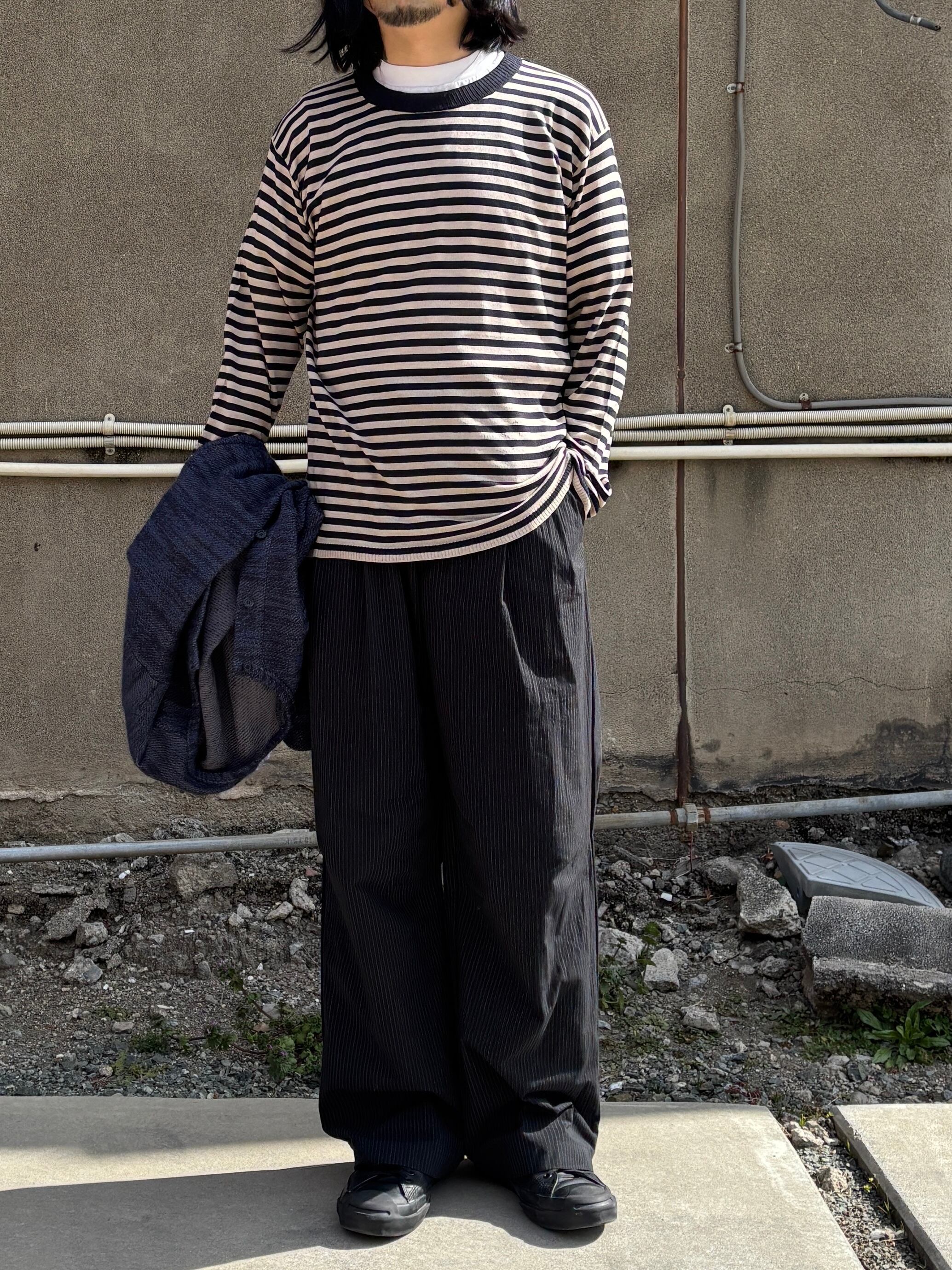 MATSUFUJI / Striped Wide Trousers (BLACK STRIPE) | THE MODERN AGE