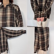 フランネルマルチウェイボタンルーズSH/ブラウン