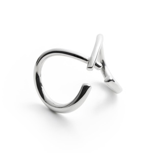 Frown silver ear cuff