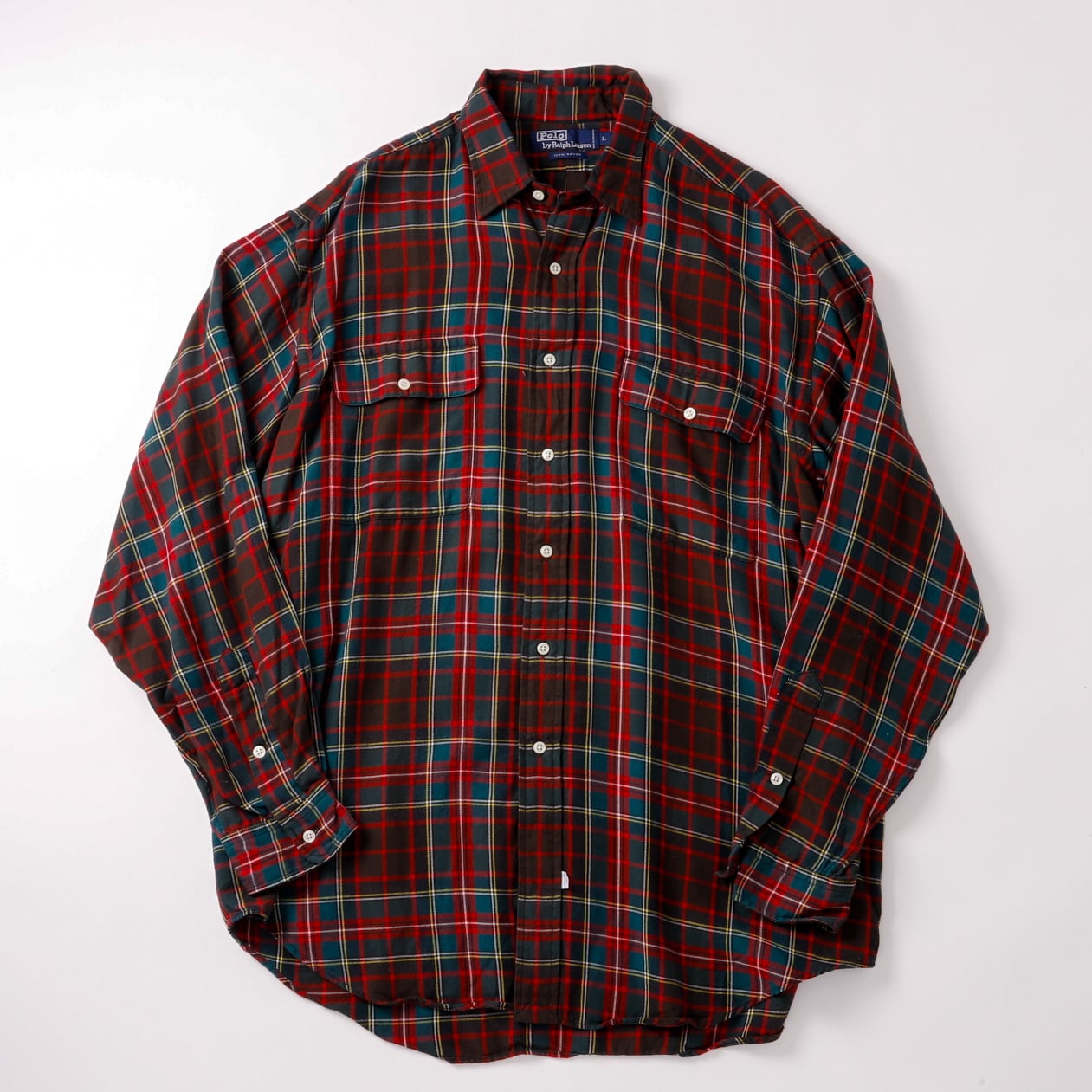 極美品】90s Ralph Lauren special rayon shirt big size L/S extra