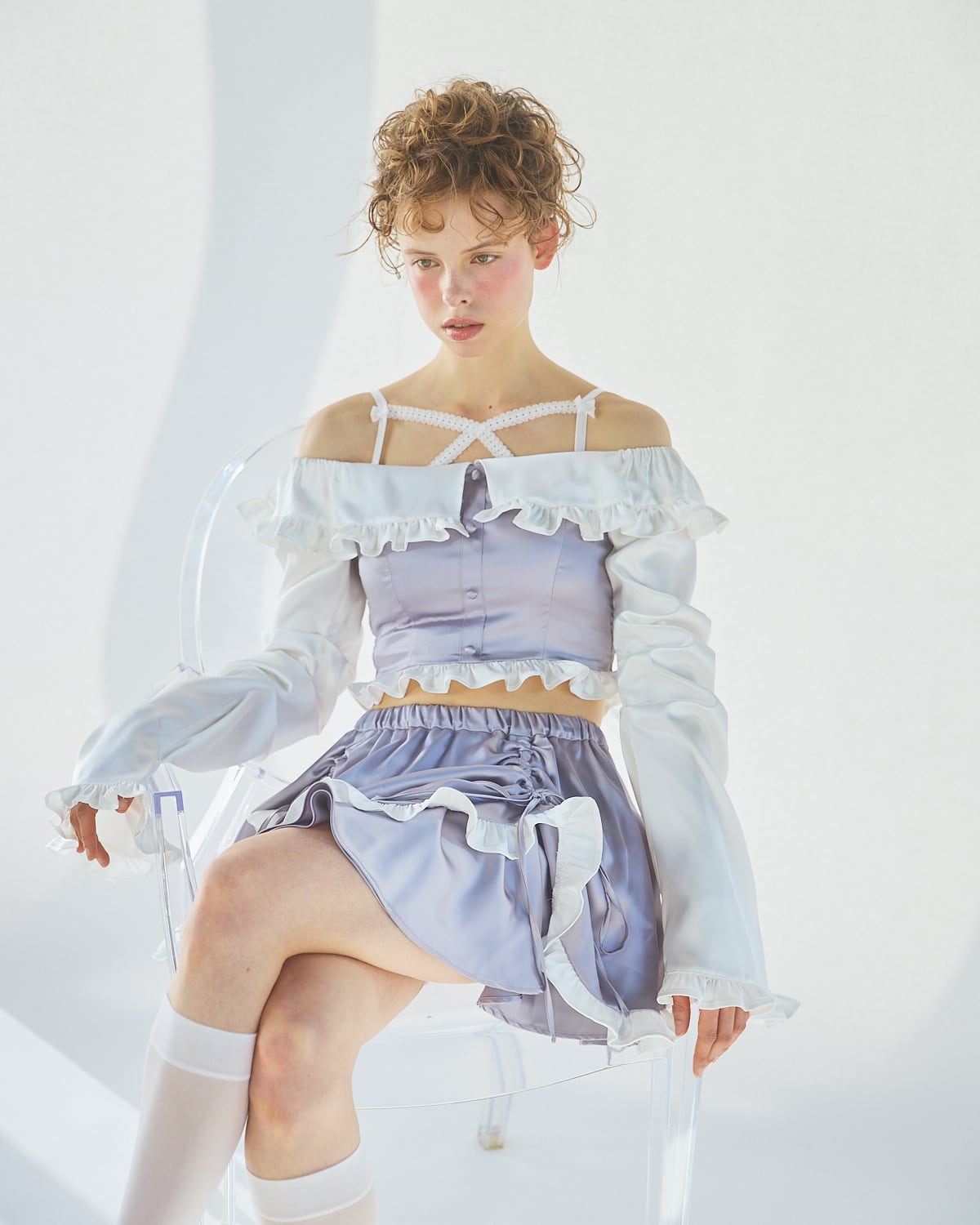 S/S フリルサテンブラウス | lilLilly official webstore