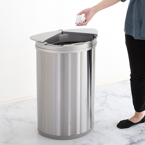 横開きステンレス自動開閉ゴミ箱arco-アルコ-自動開閉ゴミ箱 ダストボックス 横開き 47L