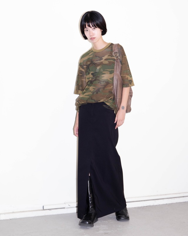 1990s front slit maxi skirt
