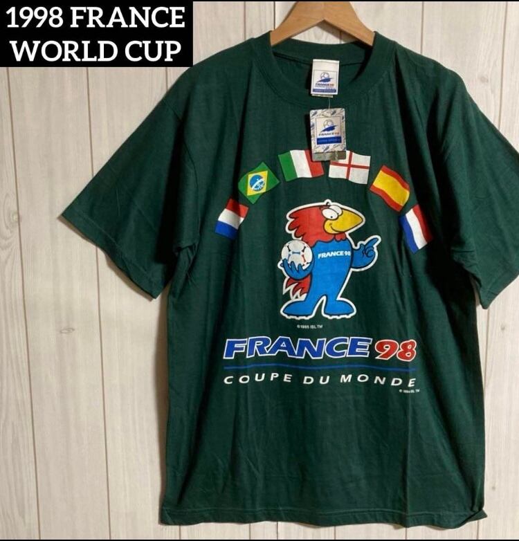 希少90sヴィンテージFIFA98年フランスWカップ国旗フティックスTシャツ