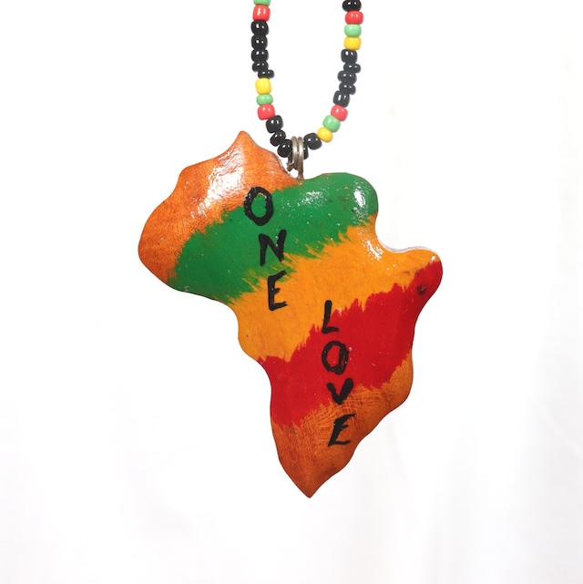 木彫りネックレス ONE LOVE Africa