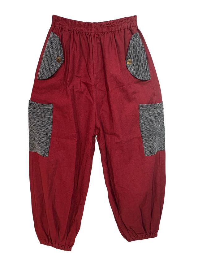ポケット切替アラジンパンツ　TH25-PT14　レッド