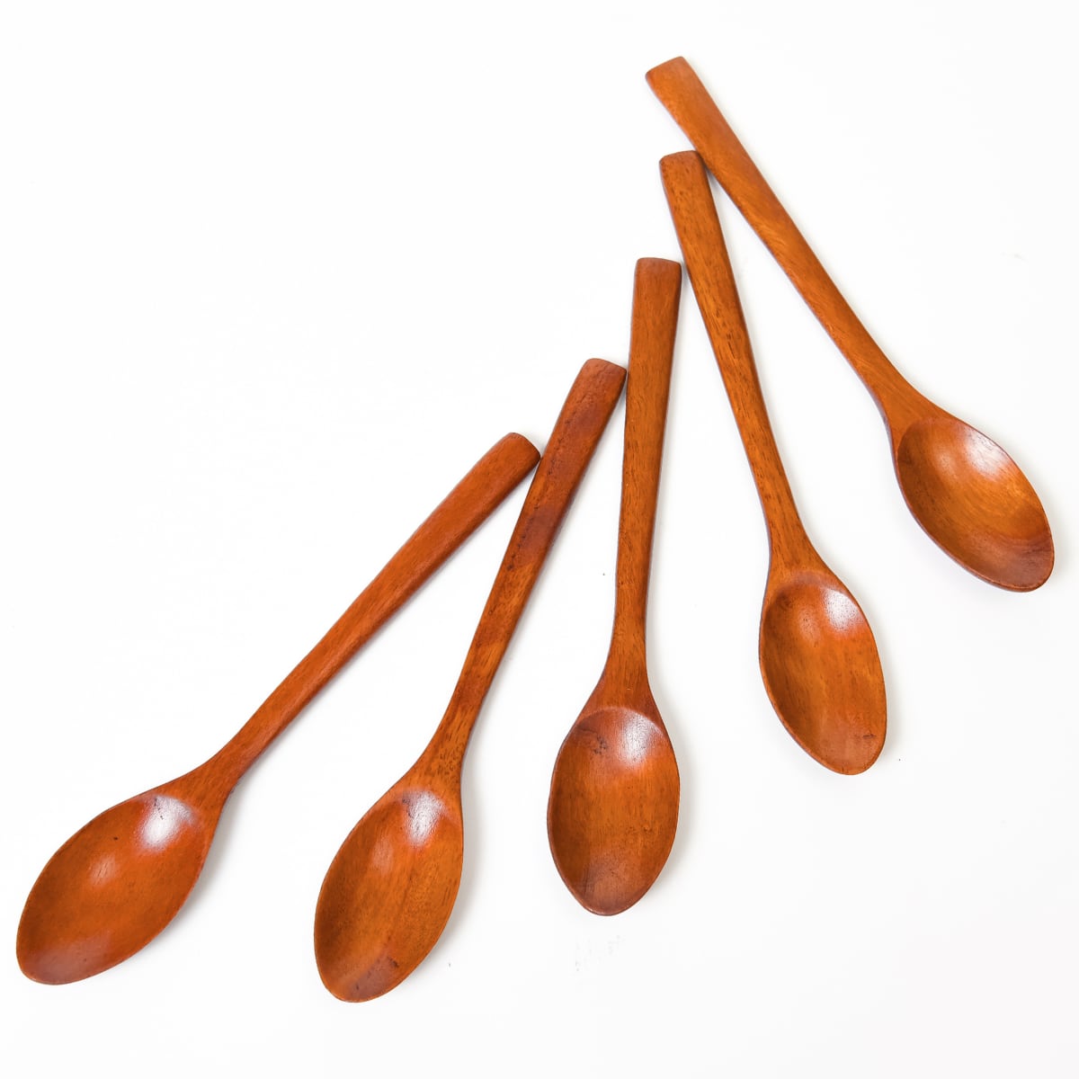 徳成] 小スプーン 木製漆塗り 13.5cm 5本セット ／ティー・コーヒー