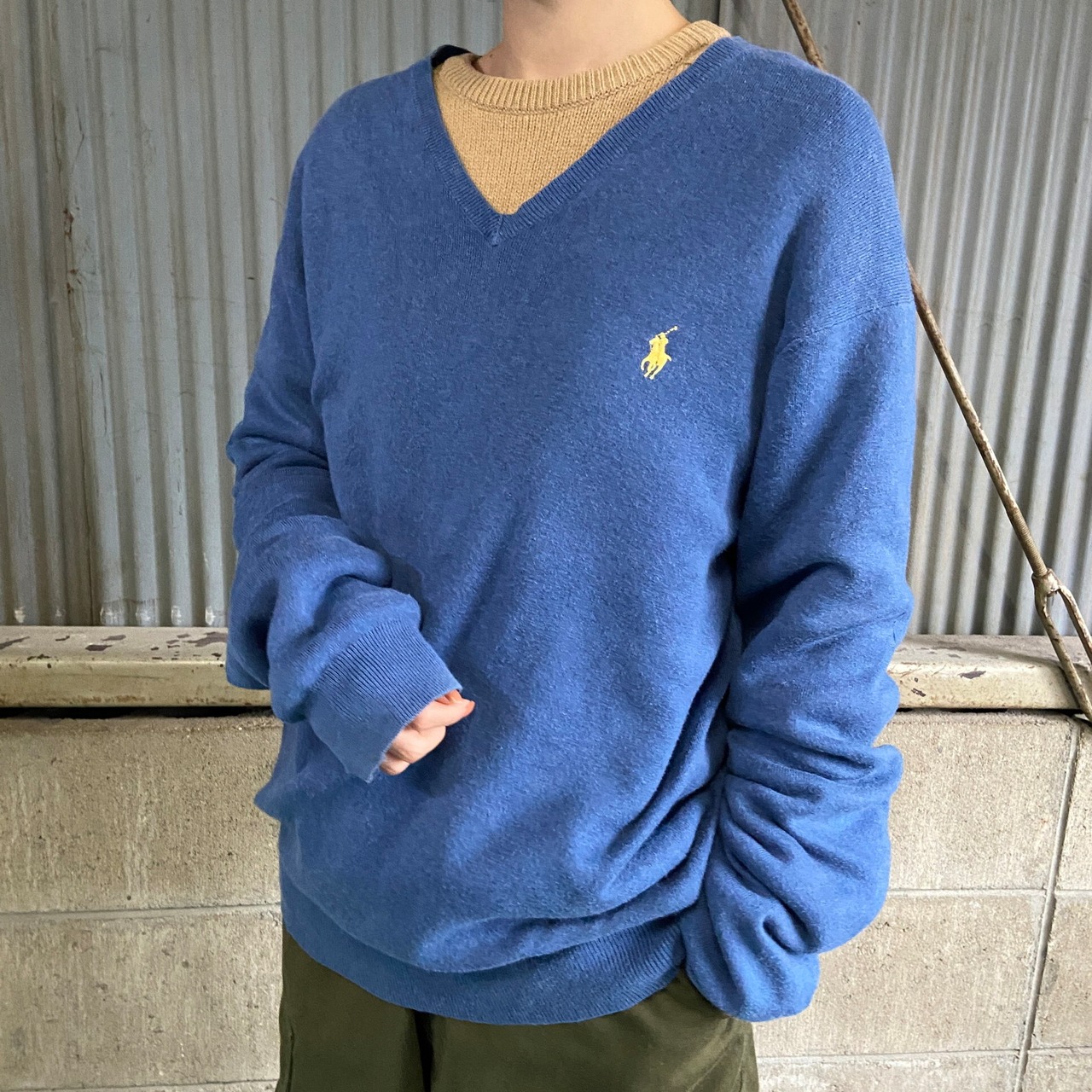 Polo Ralph Lauren ポロ ラルフローレン Vネック ピマコットンニット 