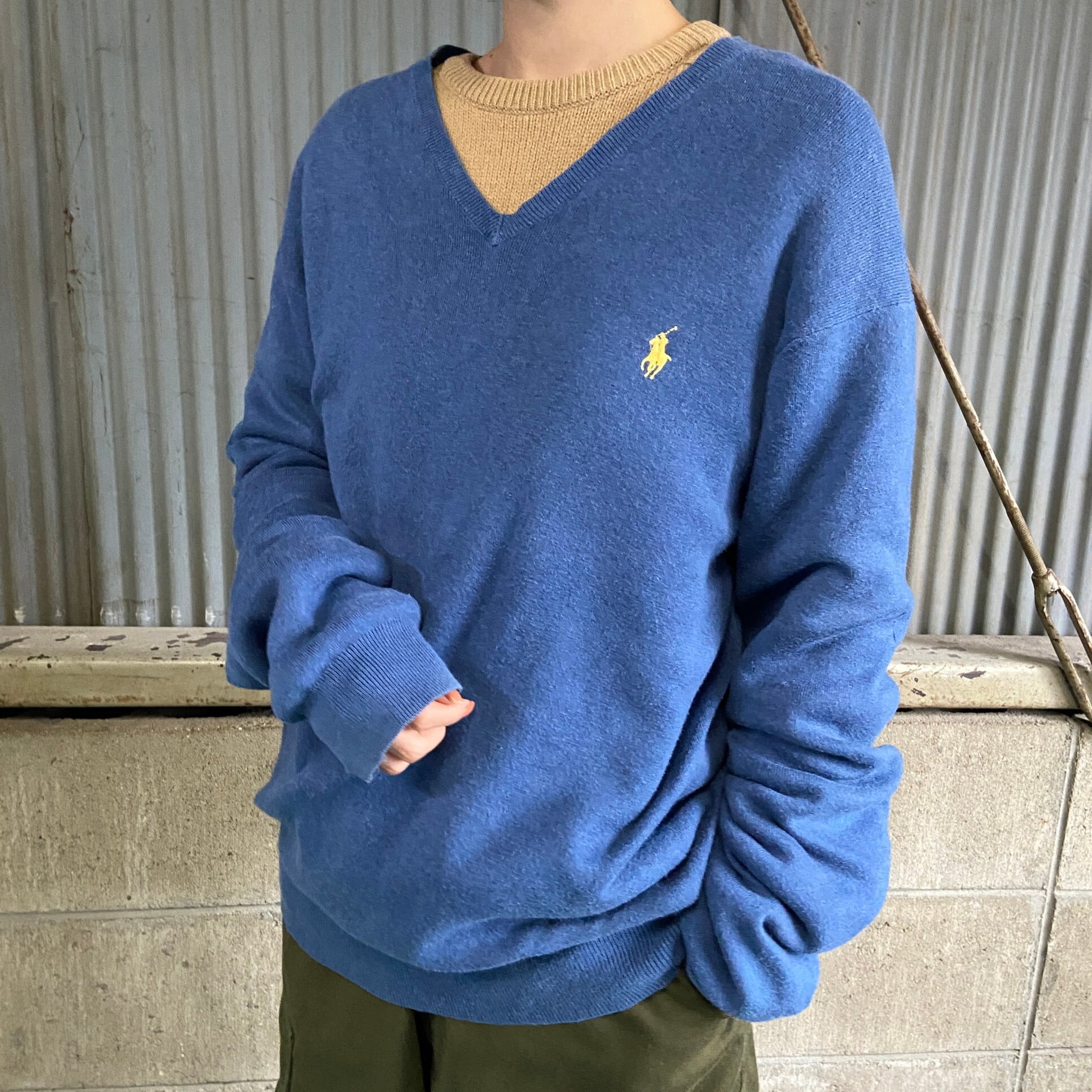 Polo Ralph Lauren ポロ ラルフローレン Vネック ピマコットンニット 