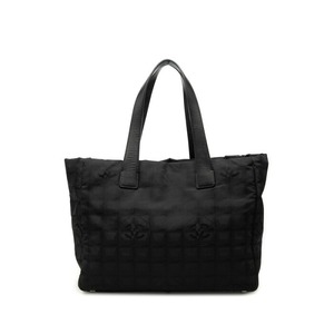 シャネル ココマーク ニュートラベルライン トートMM トートバッグ ハンドバッグ ブラック ナイロン レザー レディース CHANEL 中古