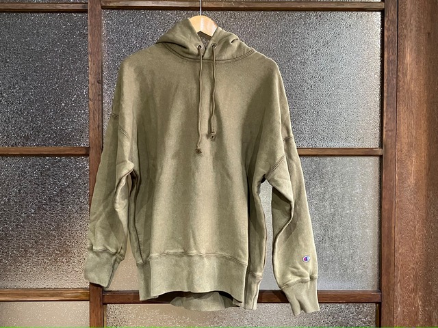 CHAMPION REVERSE WEAVE GARMENT DYED HOODIE (OLIVE)