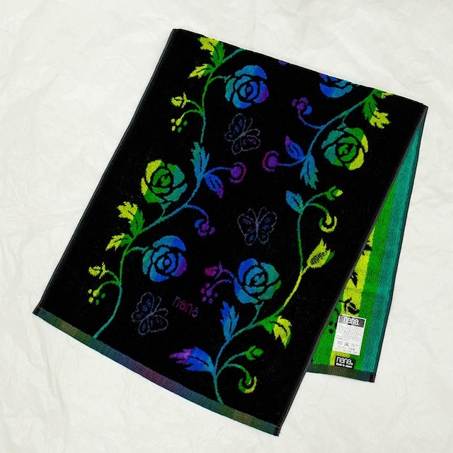 タオル　横浜ナナ　湘南ナナ　NANA　フェイスタオル　ローズパピヨン柄　グレー多色　nn-ft28-E