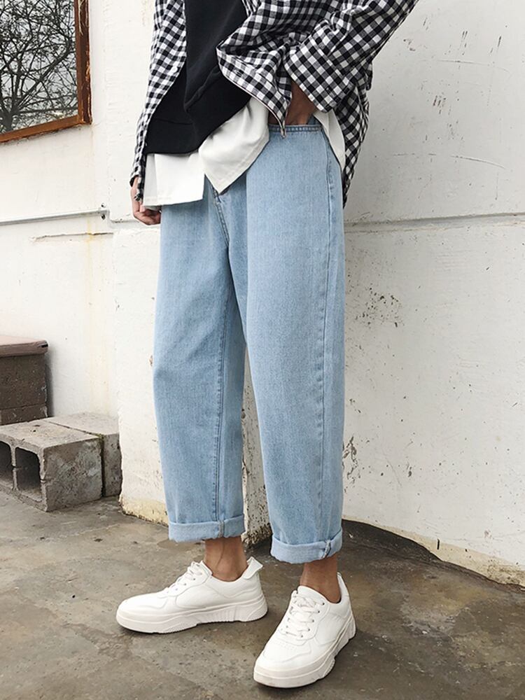 全2色 デニム パンツ ストレート カジュアル ダメージ おしゃれ