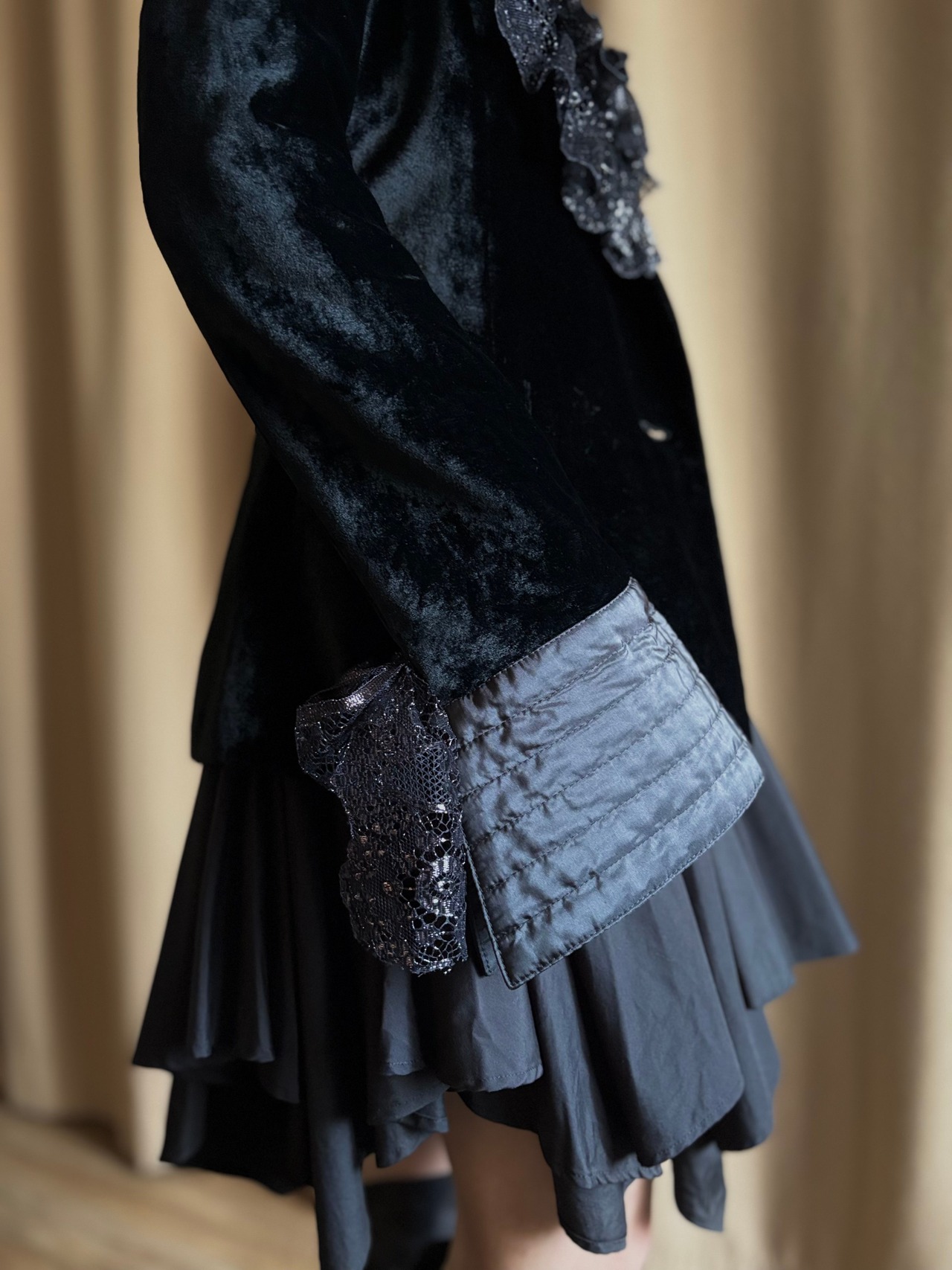 Yukiko Hanai frill velour jacket-5049-11