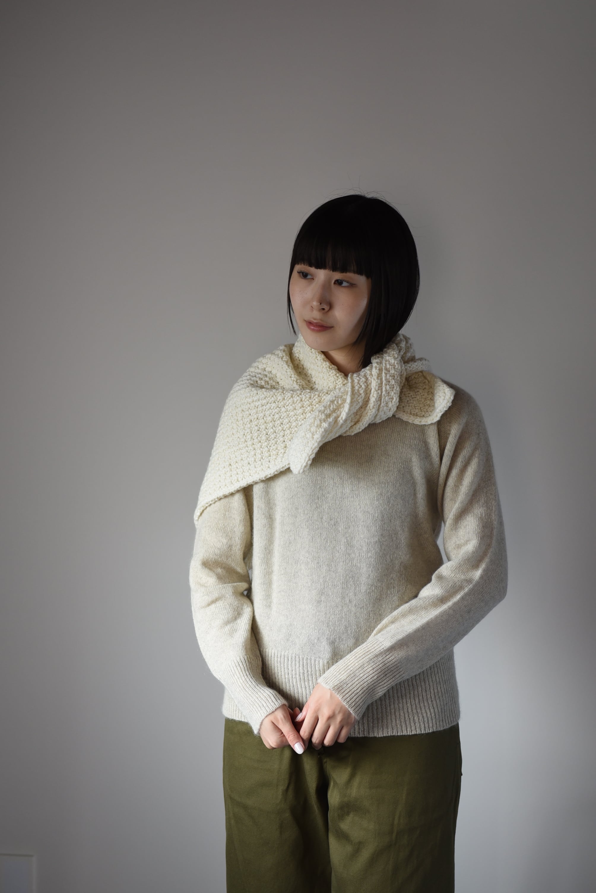 eleven 2nd｜イレブンセカンド｜Sankaku ストール ｜アイボリー | 岡の