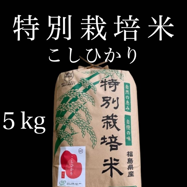 令和4年産「特別栽培米」こしひかり｜5㎏×1袋（紙袋）玄米・白米【福島産】