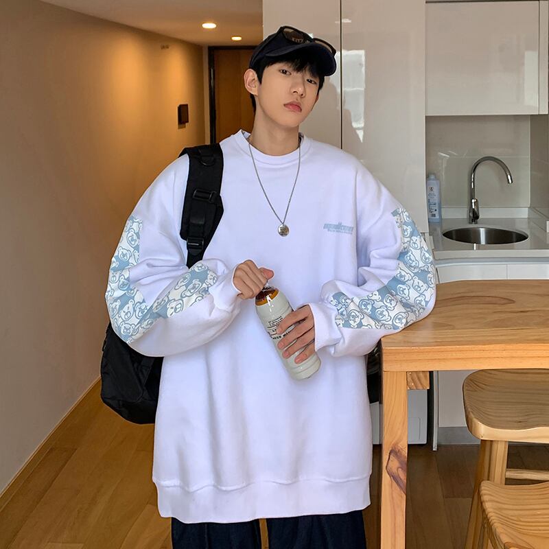 ベアプリントスリーブトップス メンズ レディース 韓国ファッション通販 Albedo アルベド