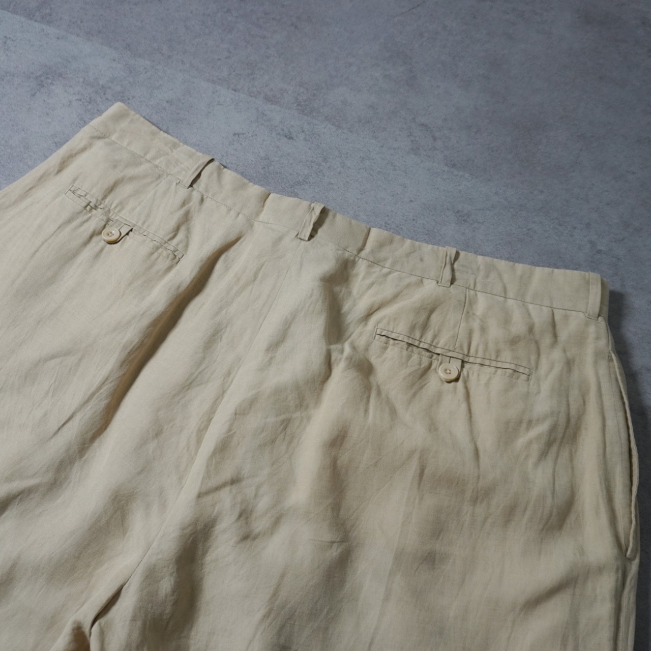 Polo by Ralph Lauren Double-pleated linen silk shorts [W40] 古着 - 7
