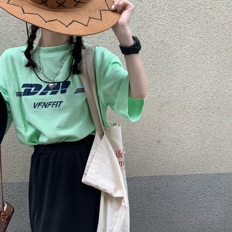 グリーンTシャツ サマールーズ薄手 夏物 モンロー99036395600