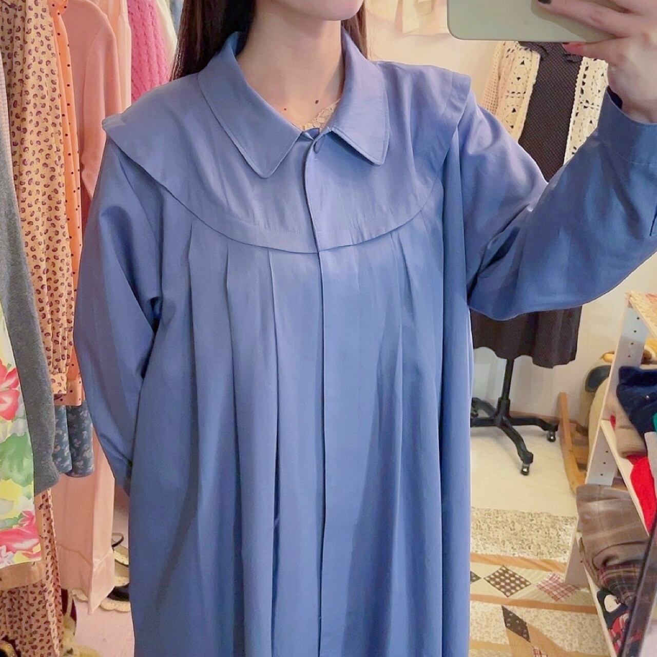 blue lavender spring coat