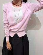 【新作5%OFF・3日間】Deep-Vneck Layered Knit_2colors