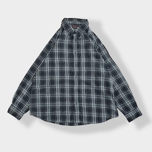 【COVINGTON】コットン ネルシャツ 長袖 フランネルシャツ カジュアルシャツ チェック柄 柄シャツ XL US古着