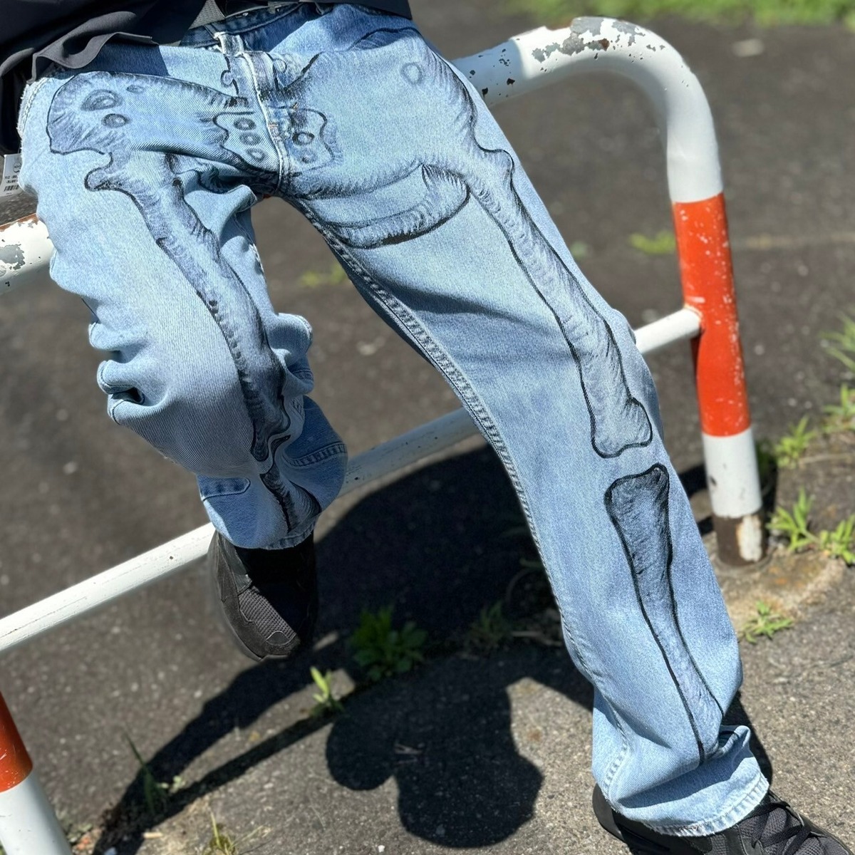 リーバイス503 ストレート テーパード デニムパンツ ジーンズ リメイク 