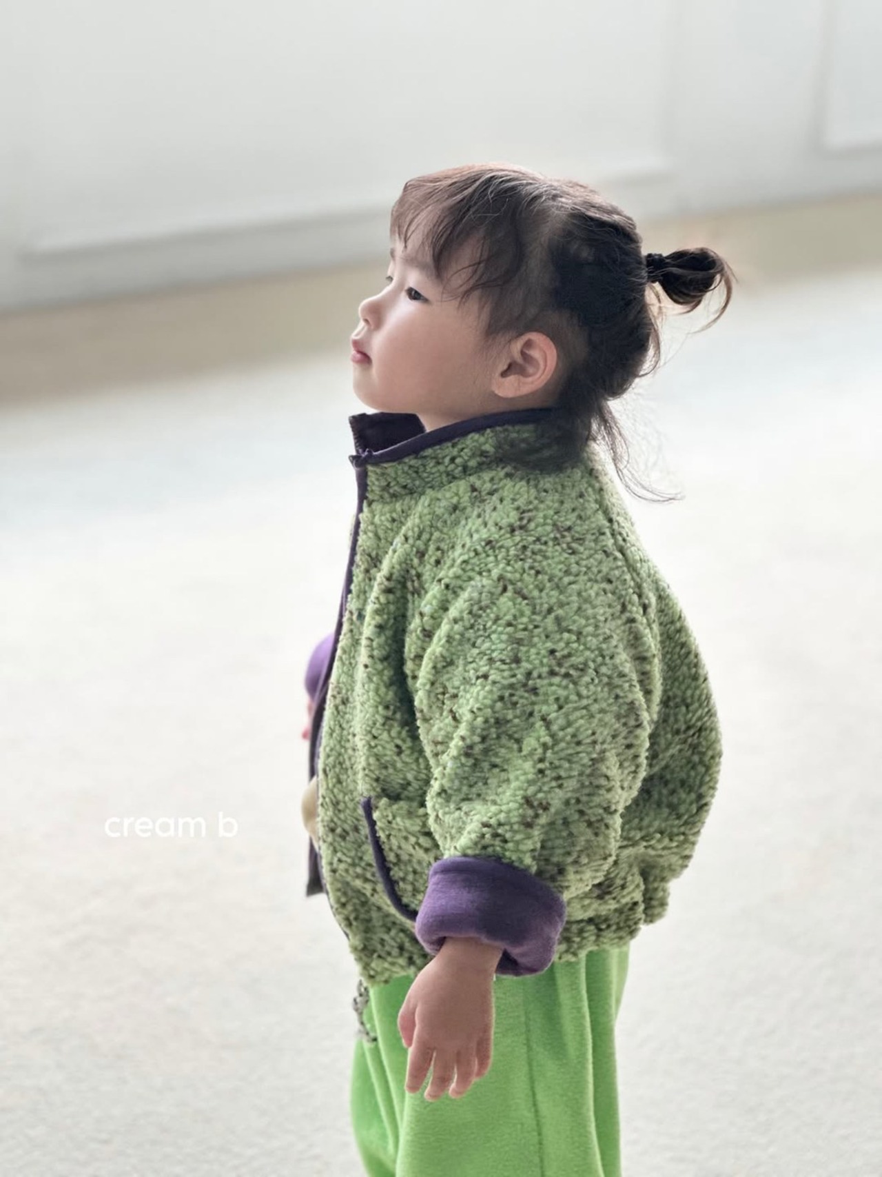 韓国子供服 / 26winter / cream bbang / スクリンクルフワフワジャンパー / キッズ / 冬服 *XS~XL*