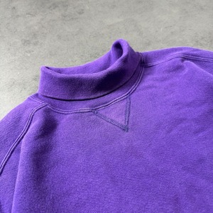 L.L.Bean × Russell 90s mock neck sweatshirt solid purple XL 古着