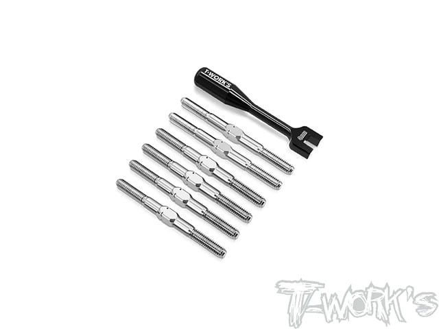 T-Work's TB-RC10B84 64チタン製ターンバックルセット【アソシB84/84D