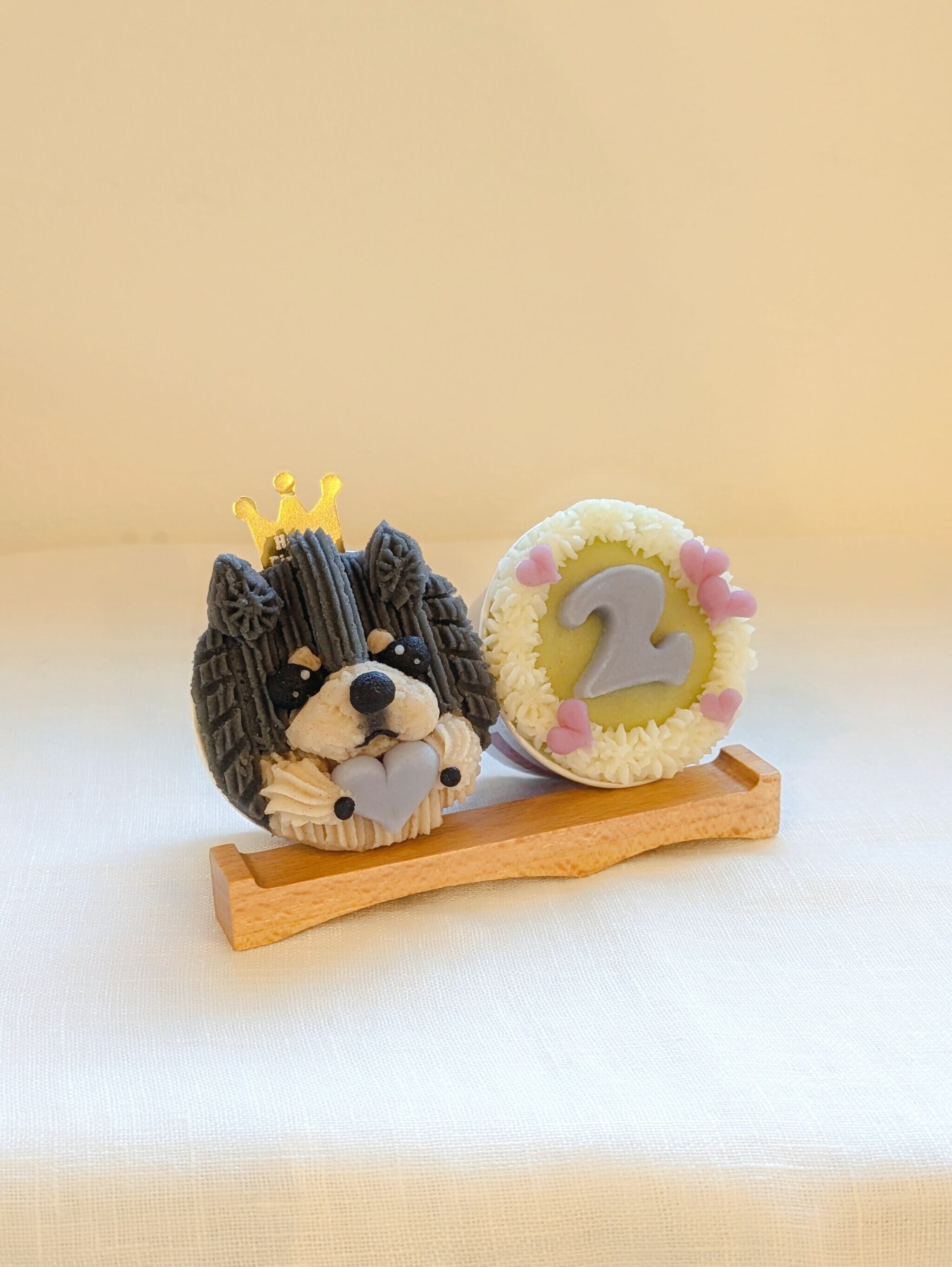似顔絵カップケーキ お花&ワンちゃん 2個入り | kapukapu_dog