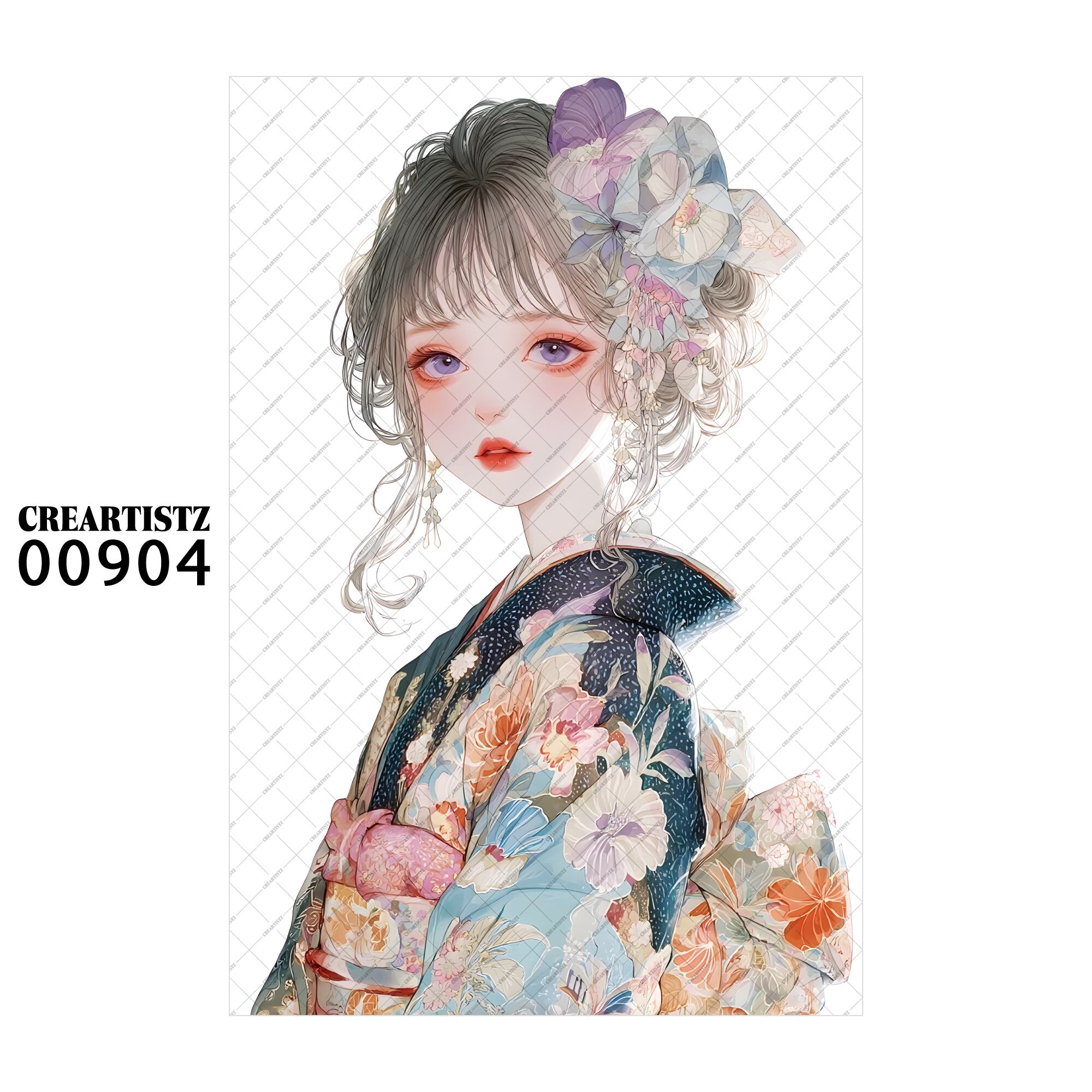 00904 ガール キュート オリジナル ペーパー/ステッカー 4枚セット CREARTISTZ