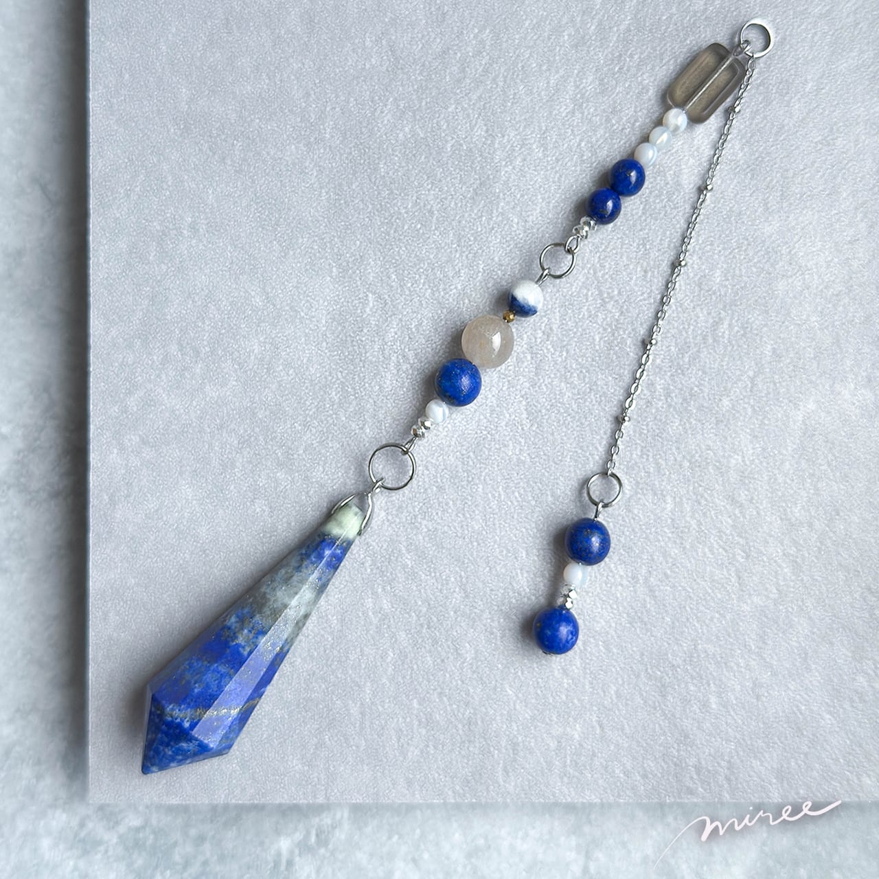 静かな覚醒へ導くペンデュラム【ラピスラズリ×ヒマラヤ水晶】lapis lazuli pendulum