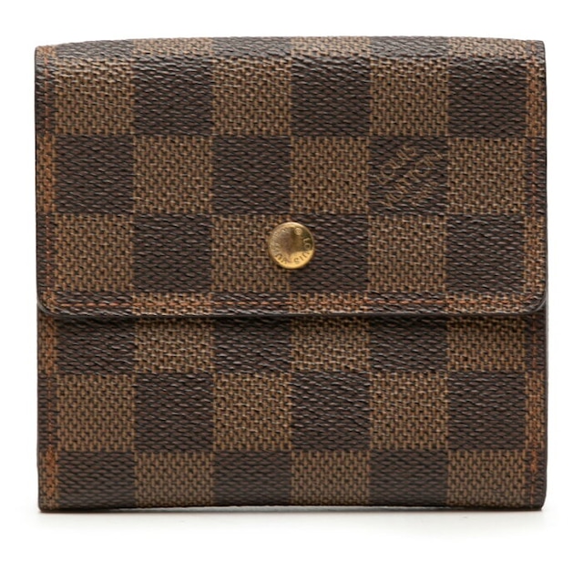 ルイ ヴィトン ダミエ ポルトフォイユ エリーズ 二つ折り財布 N61654 ブラウン PVC レザー レディース LOUIS VUITTON 【中古】