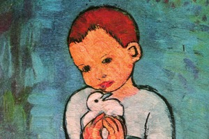 パブロ ピカソ「鳩と少女」額縁4色選択可能 作品証明書 展示用フック 限定500部エディション付複製画ジークレ