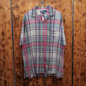 ralphlauren caldwell 開襟シャツ XL/チェック ラルフローレン オープンカラーシャツ