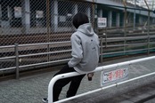 <KICKFLIP> Back Print Hoodie gray