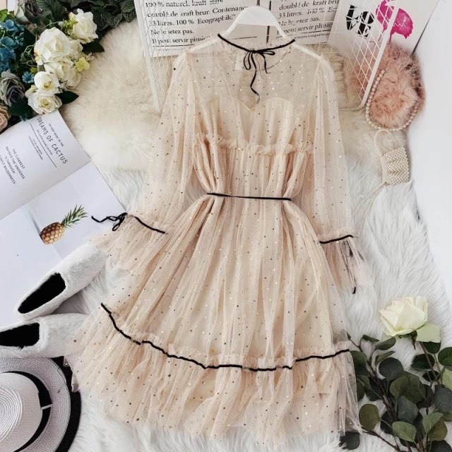 スターリーシフォンドレスワンピース Dolly Clock スターリーシフォンドレスワンピース Dolly Clock