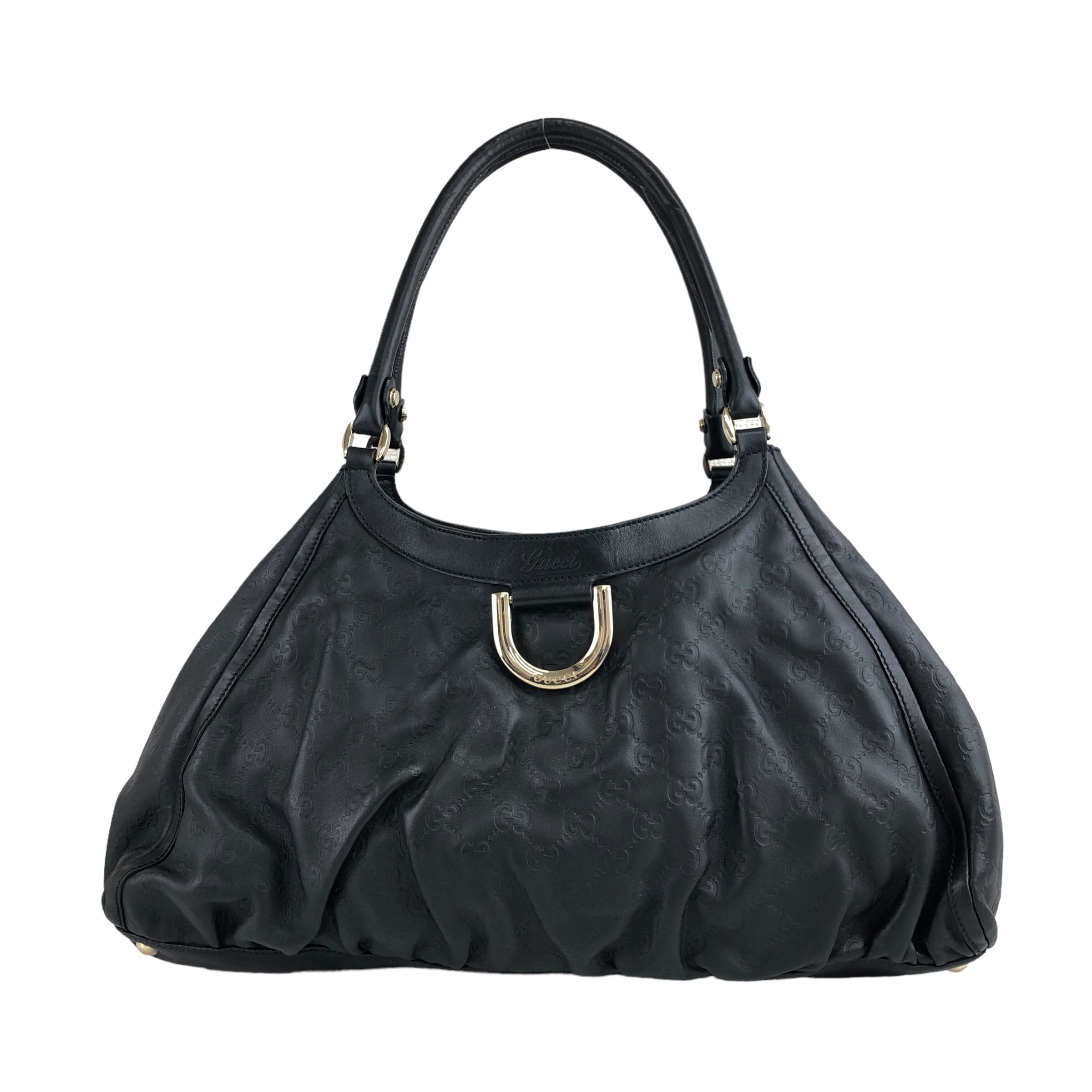 GUCCI グッチ アビー GG柄 ショルダーバッグ ブラック レザー トート