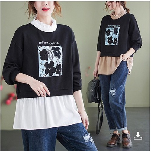 【秋冬新作】ファッション/人気Tシャツ♪ホワイト/カーキ2色展開◆sbvmc-190127