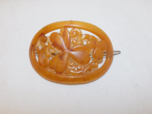 ベークライトバレッタBakelite work ornamental barrette