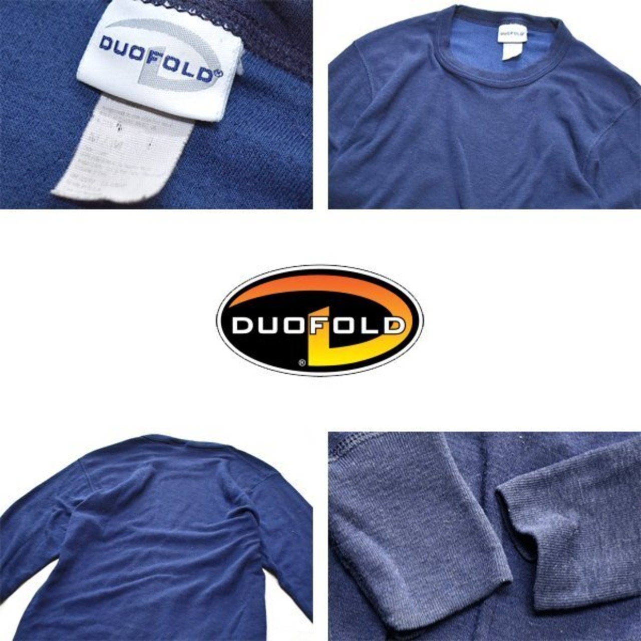 1点物◇USA製DUOFOLD紺サーマル長袖ロンTシャツ古着メンズMレディース 