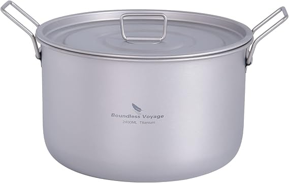 Boundless Voyage チタン 鍋 キャンプクッカーポット 蓋付き