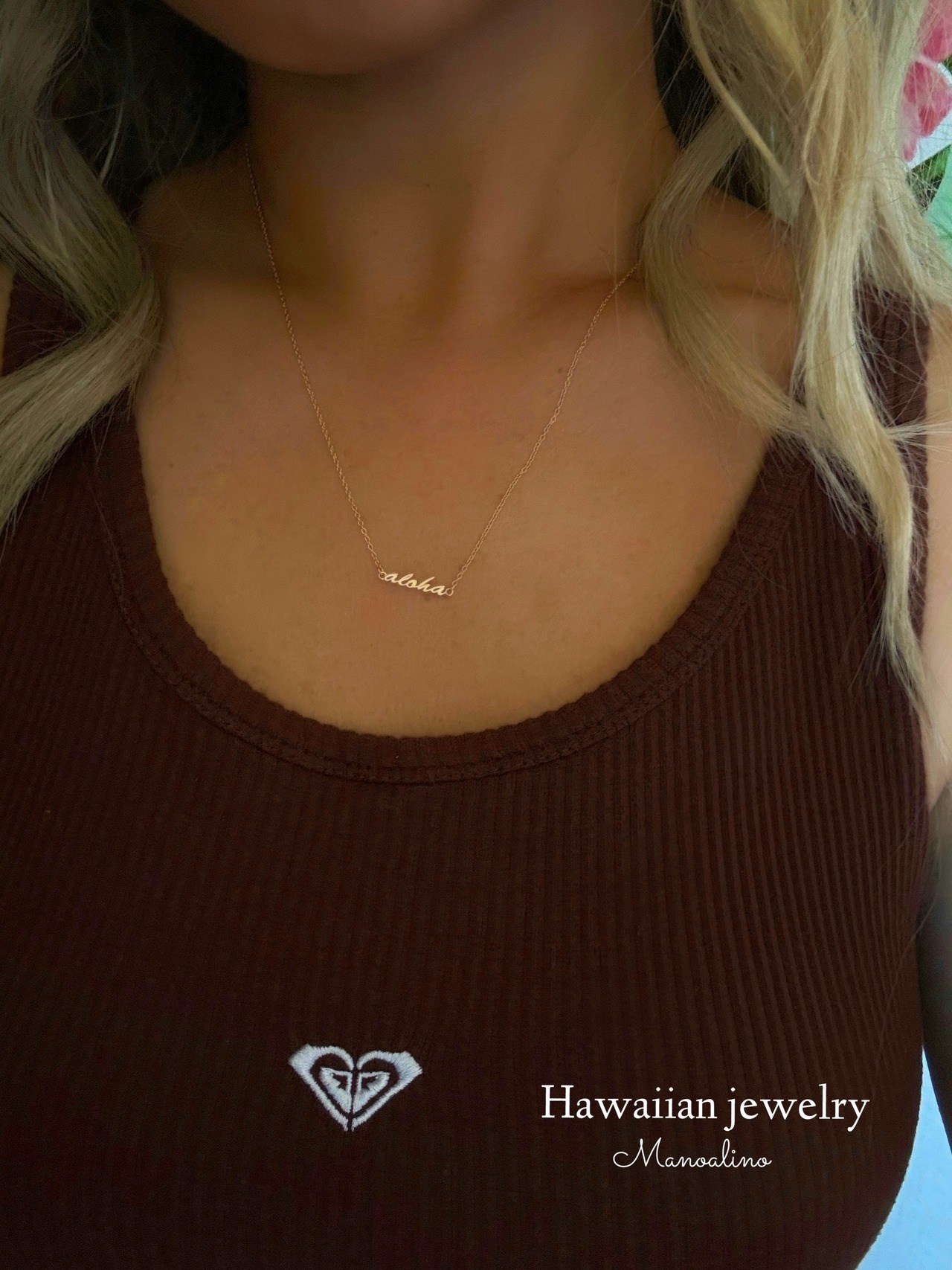 "2way"Pu'uwai Heart Aloha necklace Hawaiianjewelry (ハワイアンジュエリーオープンハートAlohaネックレス)
