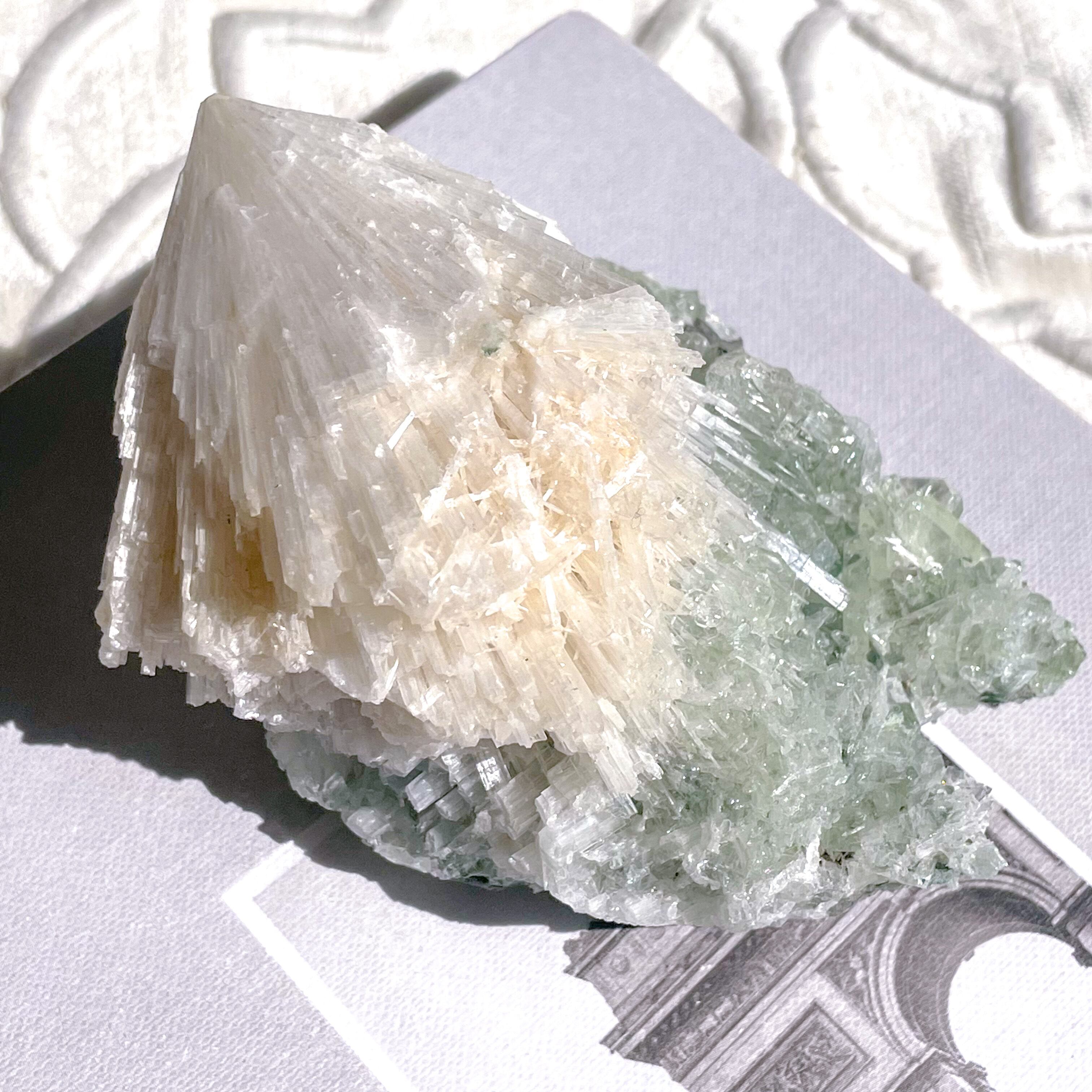 ピンク スコレサイト グリーン アポフィライト 共生 12g FP0110 インド マハーラーシュトラ州 プーナ サワダ 魚眼石 鉱物 天然石 原石 Green Apophyllite Rectangle Cluster 5 ✧ グリーンアポフィライト \u0026 スコレサイト (共生原石) | FLUXY  - 天然石と鉱物のお店 フラクシー powered by BASE